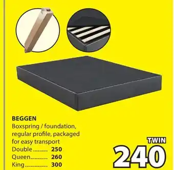 JYSK BEGGEN Boxspring / foundation, regular profile, packaged for easy transport offer
