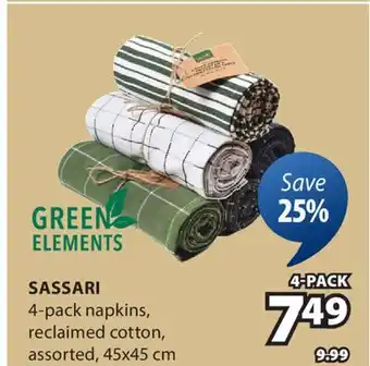 JYSK SASSARI 4-pack napkins offer