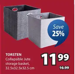 JYSK TORSTEN Collapsible Jute storage basket offer