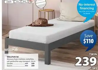 JYSK WELLPUR F30 Memory foam Mattress offer