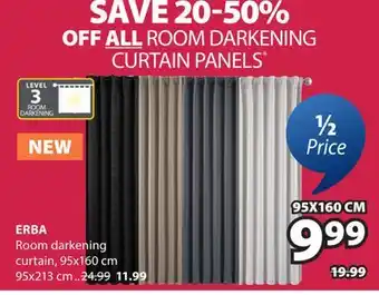 JYSK ERBA Room darkening curtain offer