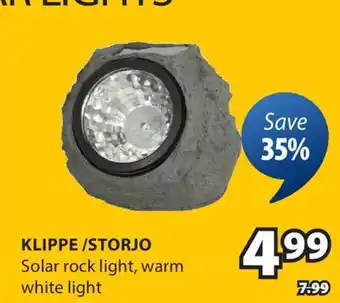 JYSK KLIPPE / STORJO Solar rock light offer