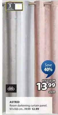 JYSK ASTRID Room darkening curtain panel offer