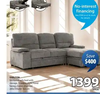 JYSK SHELTON Sectional sofa bed with storage offer