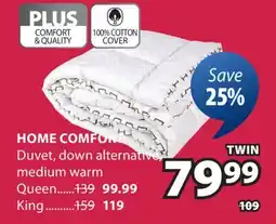 JYSK HOME COMFORT Duvet, down alternative, medium warm offer