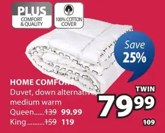JYSK HOME COMFORT Duvet, down alternative, medium warm offer