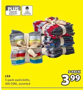 JYSK LEA 5-pack washcloths offer