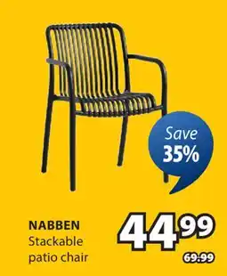 JYSK NABBEN Stackable patio chair offer