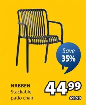 JYSK NABBEN Stackable patio chair offer