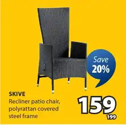 JYSK SKIVE Recliner patio chair offer