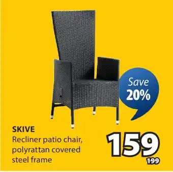 JYSK SKIVE Recliner patio chair offer