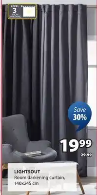JYSK LIGHTSOUT Room darkening curtain offer