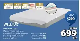 JYSK WELLPUR F110 Memory foam mattress offer