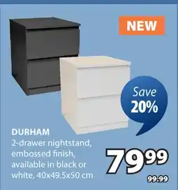 JYSK DURHAM 2-drawer nightstand offer