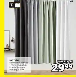 JYSK MATTHEW Blackout curtain panel offer