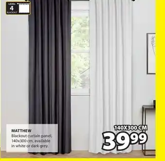 JYSK MATTHEW Blackout curtain panel offer