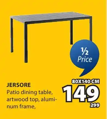 JYSK JERSORE Patio dining table offer