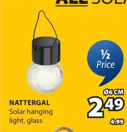 JYSK NATTERGAL Solar hanging light offer