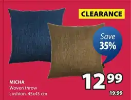 JYSK MICHA Woven throw cushion offer