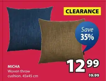 JYSK MICHA Woven throw cushion offer