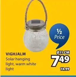 JYSK VIGHJALM Solar hanging light offer