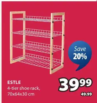 JYSK ESTLE 4-tier shoe rack offer