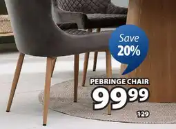JYSK PEBRINGE Dining chair, velour, harlequin stitching, steel legs, grey/oak offer
