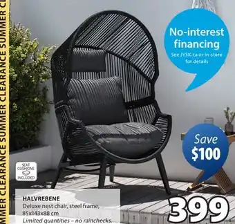 JYSK HALVREBENE Deluxe nest chair offer