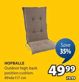 JYSK HOPBALLE Outdoor high-back position cushion offer