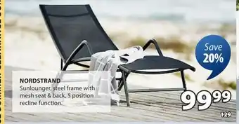 JYSK NORDSTRAND Sunlounger offer