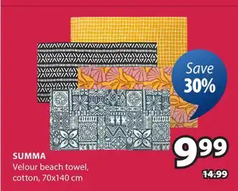 JYSK SUMMA Velour beach towel Cotton offer
