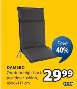 JYSK DAMSBO Outdoor high-back position cushion offer
