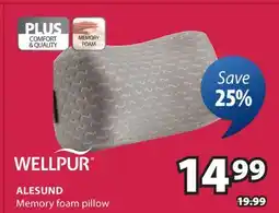 JYSK WELLPUR, ALESUND Memory foam pillow offer