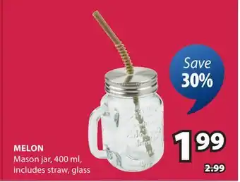 JYSK MELON Mason jar offer
