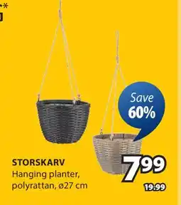 JYSK STORSKARV Hanging planter offer