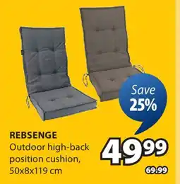 JYSK REBSENGE Outdoor high-back position cushion offer