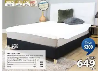 JYSK WELLPUR F100 Memory foam mattress offer