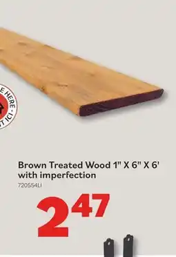 Matériaux Pont Masson Brown Treated Wood 1x6x6 *Imperfect offer