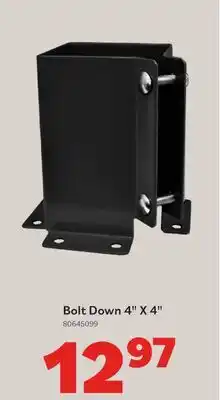 Matériaux Pont Masson Spytek 44 4-in x 4-in Black Steel Bolt Spike Head Base offer