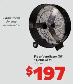 Matériaux Pont Masson Floor Ventilator 36 11200CFM offer