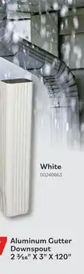 Matériaux Pont Masson Aluminum Gutter Downspout 2 3/16 x 3 x 120 White offer