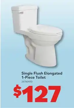 Matériaux Pont Masson Single Flush Elongated 1-Piece Toilet 4.8L offer