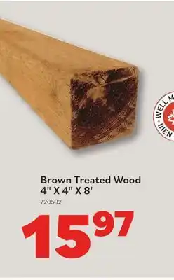 Matériaux Pont Masson Brown Treated Wood 4X4X 8' offer