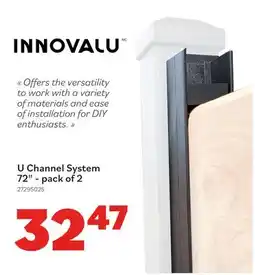 Matériaux Pont Masson U Channel System - 72 - pack of 2 offer