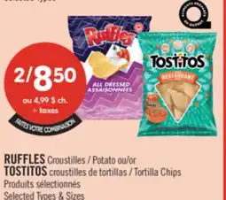 Pharmaprix RUFFLES Potato or TOSTITOS Tortilla Chips offer