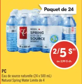 Pharmaprix PC (24 x 500 mL) Natural Spring Water offer