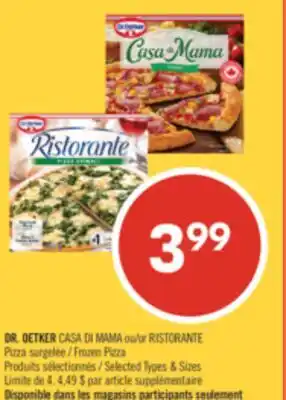 Pharmaprix DR. OETKER CASA DI MAMA or RISTORANTE Frozen Pizza offer