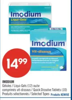 Pharmaprix IMODIUM Liqui-Gels 12 or Quick Dissolve Tablets (10) offer