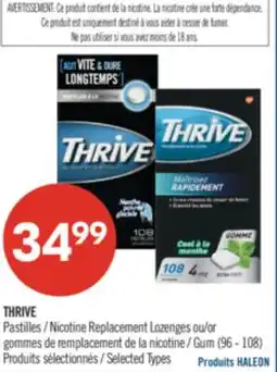 Pharmaprix THRIVE Nicotine Replacement Lozenges or Gum (96-108) offer
