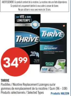 Pharmaprix THRIVE Nicotine Replacement Lozenges or Gum (96-108) offer